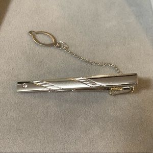 Silver Tie Bar with Design